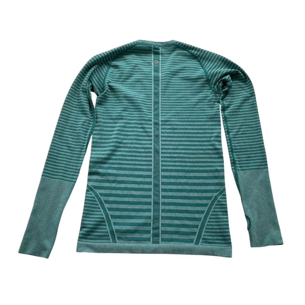 Lululemon Swiftly Tech Long Sleeve Crew Sz 6 Heathered Forage Teal Gym Run Yoga - Picture 3 of 13